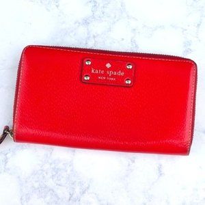 Kate Spade Red Wellesley Neva Continental Wallet